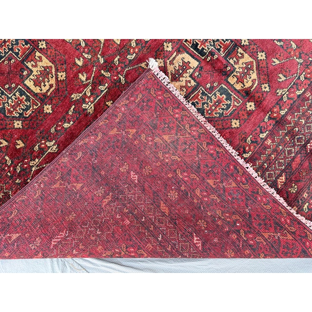 Red Mauri Bokhara Hand-Knotted Wool Rug - 8'8" X 5'6" For Sale - Image 12 of 13