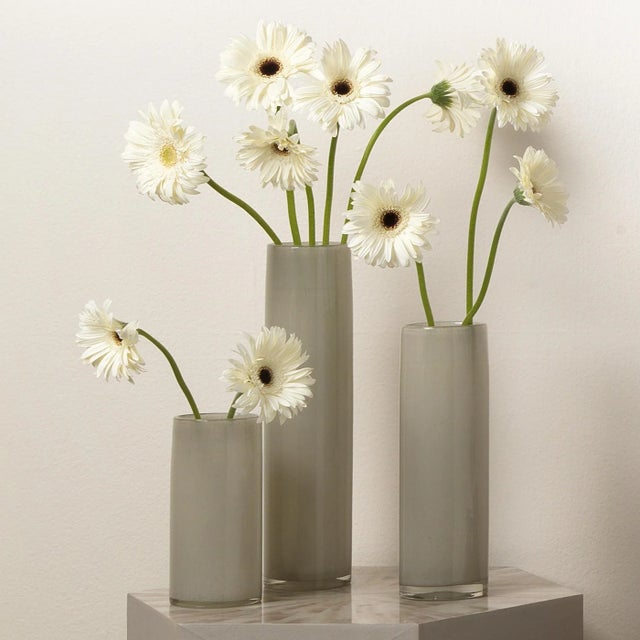 Jamie Young Gwendolyn Hand Blown Vases in Grey - Set of 3 For Sale - Image 10 of 12