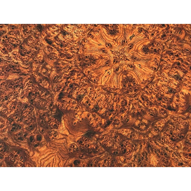 Round Dining Table in Thuja Root Veneer and Steel, 1980s For Sale - Image 12 of 16
