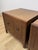 Brown Pair of Vintage MCM Transitional Mersman Clover Walnut End Tables W/ Cabinet For Sale - Image 8 of 13
