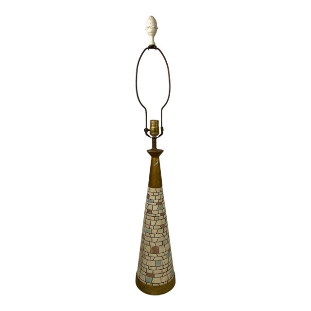 Mid-Century Modern Mosaic Tile Table Lamp For Sale