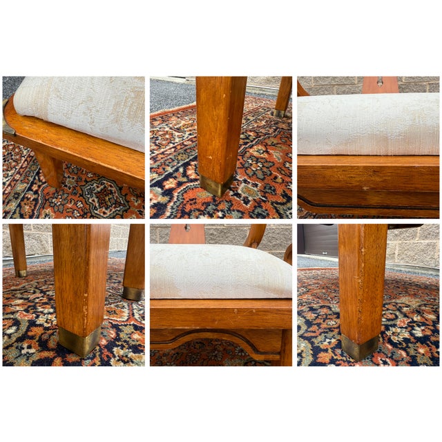 Vintage Schnadig James Mont / Ming Style Horseshoe Chairs in Maple & Brass - A Pair For Sale - Image 17 of 18