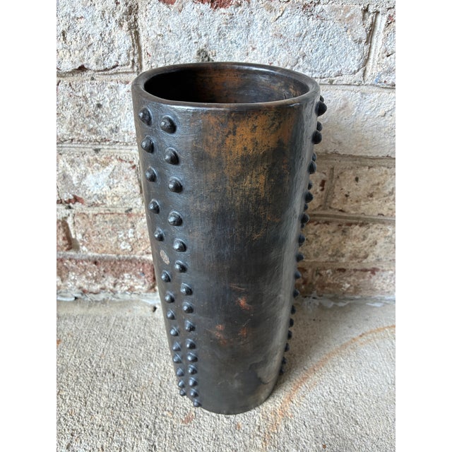 Late 20th Century Vintage Ceramic Vase With Studs For Sale - Image 5 of 12