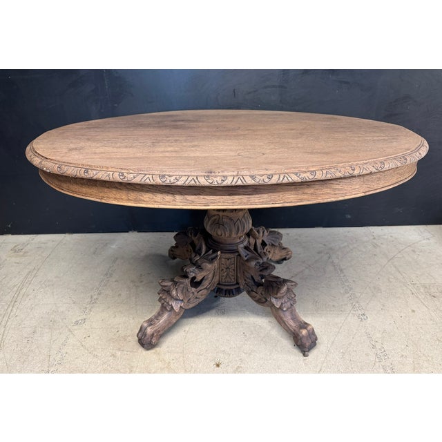 French Bleached Oak Hunting Table, 1860 For Sale - Image 12 of 12