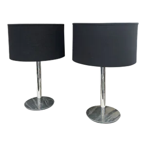Pair of 2 Italian 50's Steel Table Lamps