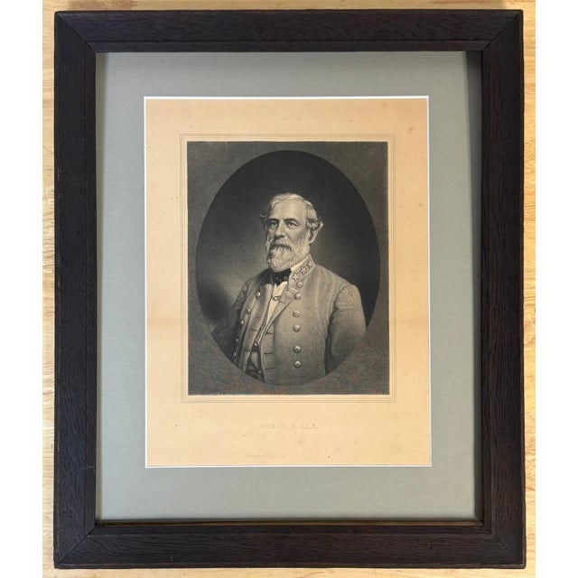 Period Oak Framed Black & White Engraving of Gen. Robert E. Lee, by J.A. O’Neill For Sale - Image 12 of 12