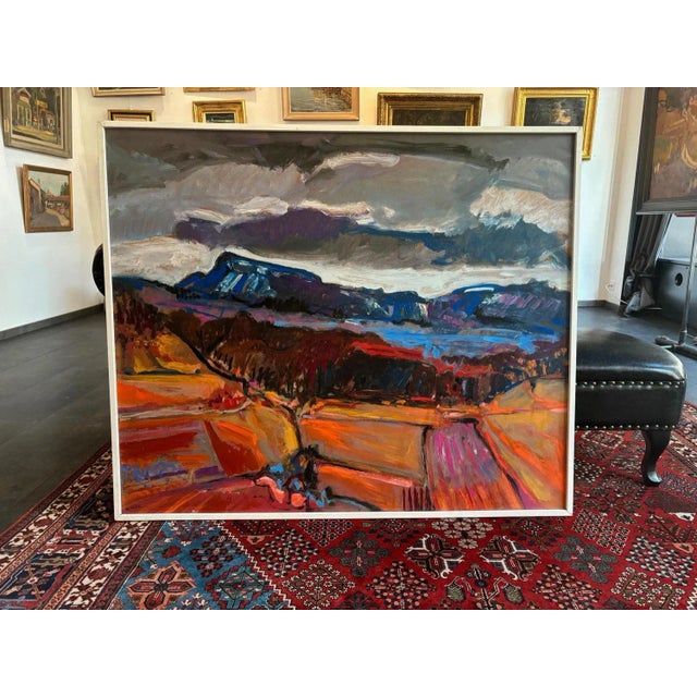 Contemporary Jean Krillé, Landscape No. 90, Oil on Wood, 1985 For Sale - Image 3 of 10
