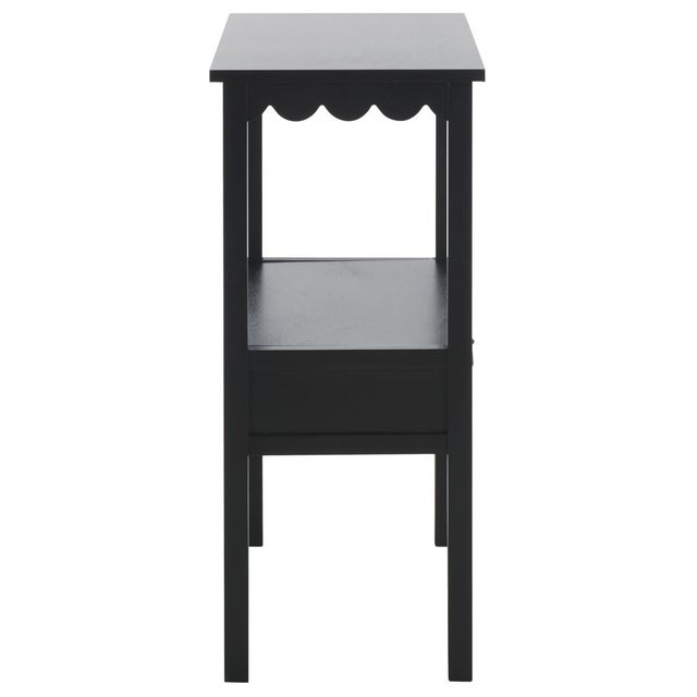 Heaven Scalloped Low Drawer Accent Table in Matte Black For Sale - Image 9 of 10