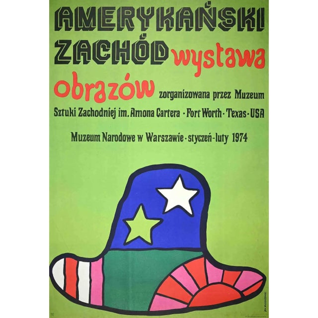 Poster of Narodowe museum in Warsaw is original offset print realized by Jan Mlodozeniec. Signed on the plate on the lower...