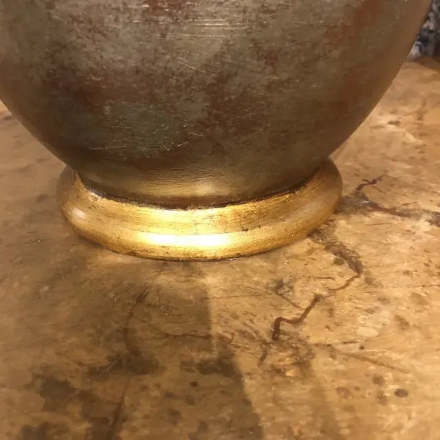 Italian Italian Hand Painted Ceramic Lamp With Shade For Sale - Image 3 of 12