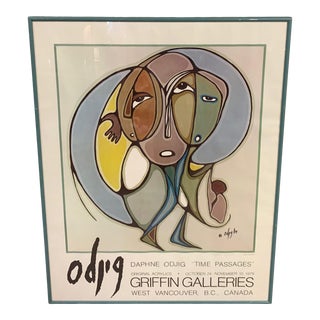 1970s Daphne Odjig Exhibition Poster, Framed For Sale