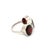 Art Deco Antique Style Deep Red Garnet Triple Stone Bezel Set Silver Ring - Size 8.5 For Sale - Image 3 of 13