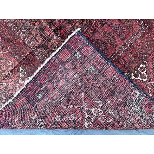 Burgundy Adraskan Baluch Hand-Knotted Wool Rug - 8'4" X 5'8" For Sale - Image 12 of 13