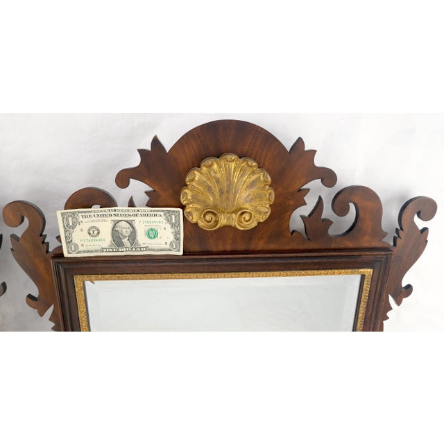 Late 20th Century Pair Flame Mahogany Virginia Galleries Hankel Harris Beveled Wall Mirrors MINT! For Sale - Image 5 of 13
