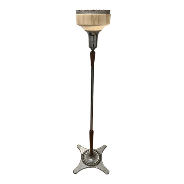 1920s Rare Intricate Art Deco Torchiere Floor Lamp For Sale