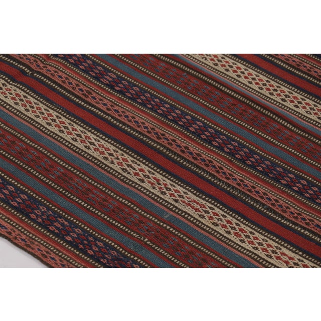 Tribal Vintage Persian Kilim, All Over Stripes With Fine Geometric Detail - Rug & Kilim For Sale - Image 3 of 8