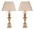 Mid-Century Hollywood Regency Table Lamps in Crystal and Gilt Brass Reed by Maison Jansen for Maison Charles, 1970s, Set of 2 For Sale
