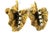 Vintage 14k Gold Diamond Leaf Earrings, American Mid-Century Screw Back Clips, A Pair For Sale - Image 11 of 12