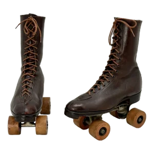 Original Pair of Authentic Vintage Mid 1900s American Women's Roller Skates - for Decoration