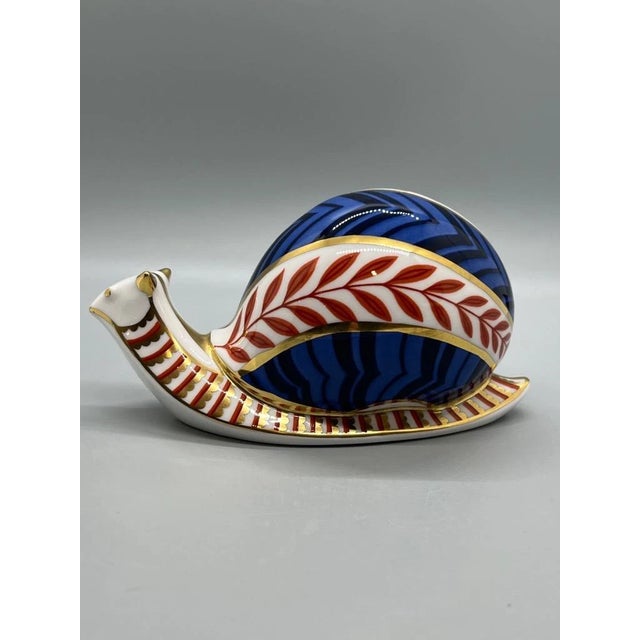 Royal Crown Derby Porcelain Vintage MCM Royal Crown Derby Imari Snail Figurine For Sale - Image 4 of 7