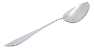 Plain Silver Rice and Serving Spoon