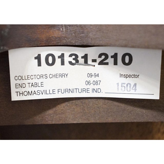 Thomasville Furniture Collector's Cherry Traditional Style 21" Accent End Table 10131-210 For Sale - Image 14 of 15