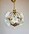 Vintage Murano Style White Floral Globe Chandelier - Brass Finish For Sale - Image 6 of 15