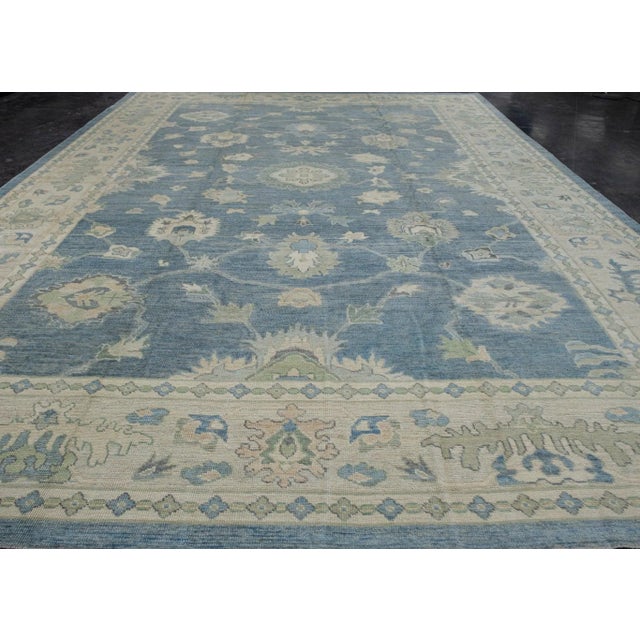 Turkish Oushak Rug 13'6" x 18'8" For Sale - Image 4 of 6
