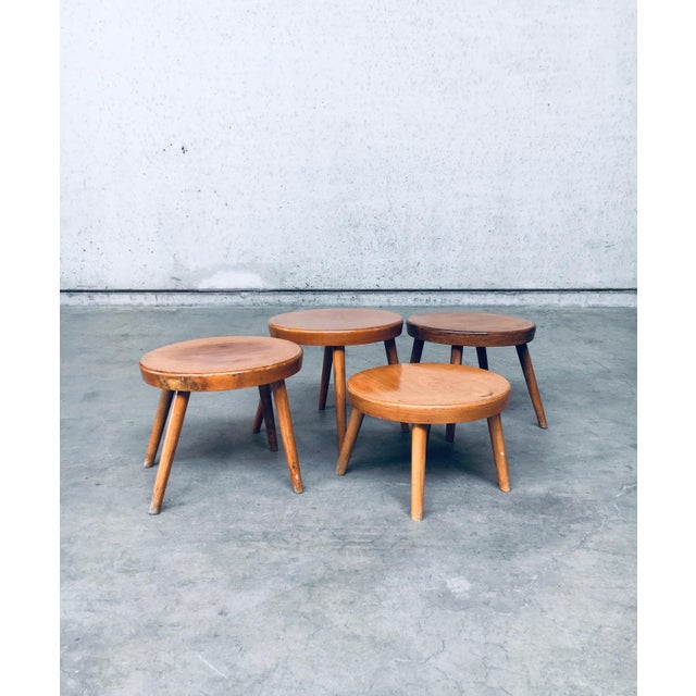 Mid-Century Low Side Table Set, Belgium, 1950s, Set of 4 For Sale - Image 18 of 18