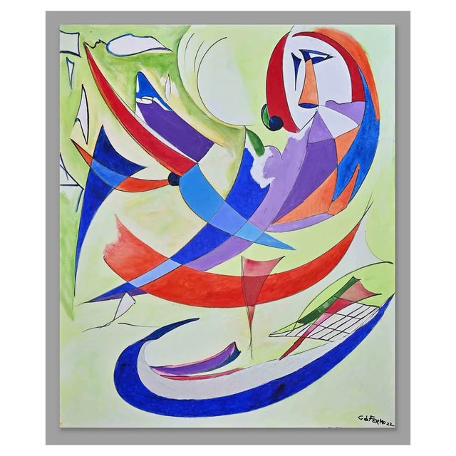 Giorgio Lo Fermo, Futurballa, Original Oil on Canvas, 2022 For Sale