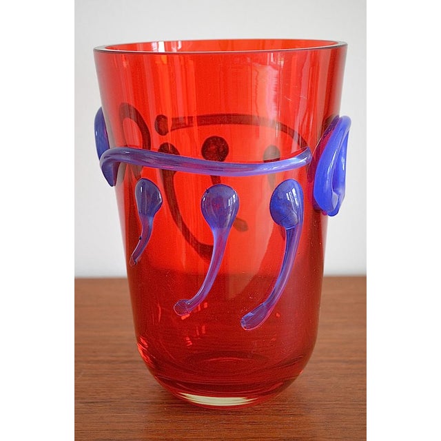 Large Italian Murano Glass Vase, 1970s For Sale - Image 3 of 10