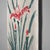 Dimensions: height 118 cm, width 34 cm. Unique Japanese vintage wall decoration made of cotton with a hand-painted iris....