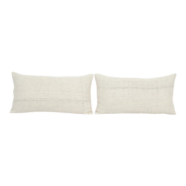 Turkish Hemp Kilim Pillow Cover - A Pair For Sale