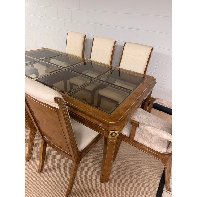 Brass Neoclassical Dining Table and 8 Chairs From Mastercraft For Sale - Image 8 of 18