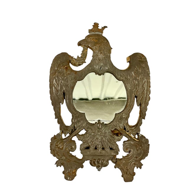 Pair of Antique French Federal Style Tin Eagle Mirrors, 19th Century For Sale - Image 4 of 18