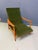 Mid-Century Modern Heywood-Wakefield High-Back Lounge Chair, Sculpted Oak Frame, Olive Fabric 1960s For Sale - Image 3 of 10