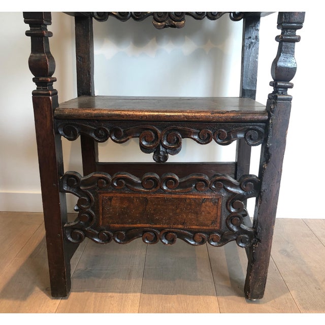 17th Century Set of an Italian Renaissance walnut armchair and pair of chairs For Sale - Image 9 of 12