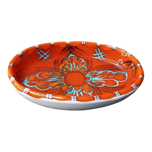1980s Hand Painted Ceramic Trinket Holder Made in Italy For Sale