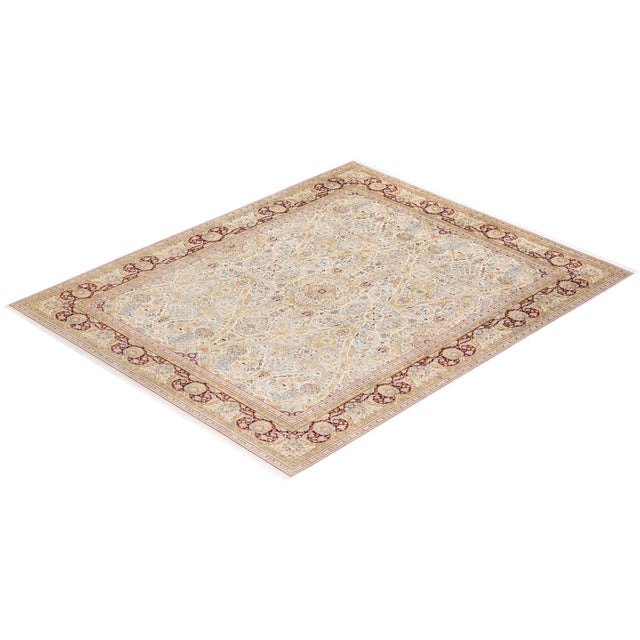 Ivory Mogul, One-of-a-Kind Hand-Knotted Area Rug - Ivory, 8' 1" x 10' 0" For Sale - Image 8 of 8