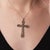 1910s 1910s Edwardian Old European Cut Diamond 14k Yellow Gold and Silver Cross Necklace For Sale - Image 5 of 6