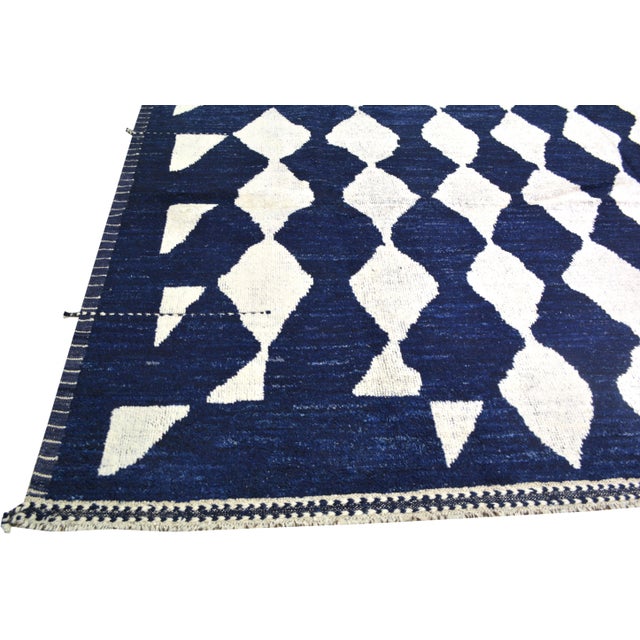 Moroccan Moroccan Hand Knotted Wool Rug, 8'3"x10'2" For Sale - Image 3 of 6