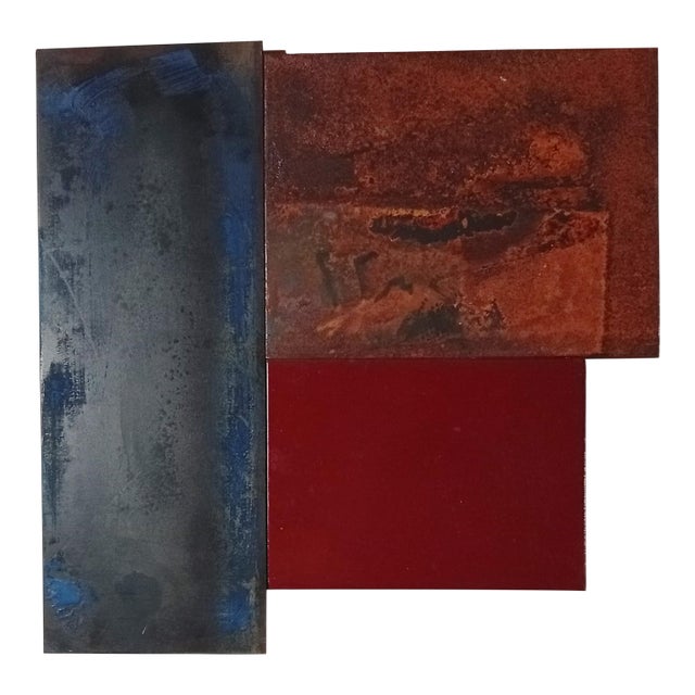 Contemporary Abstract Aerosol, Rust, Varnish on Metal "N 70" by Andre Debono For Sale