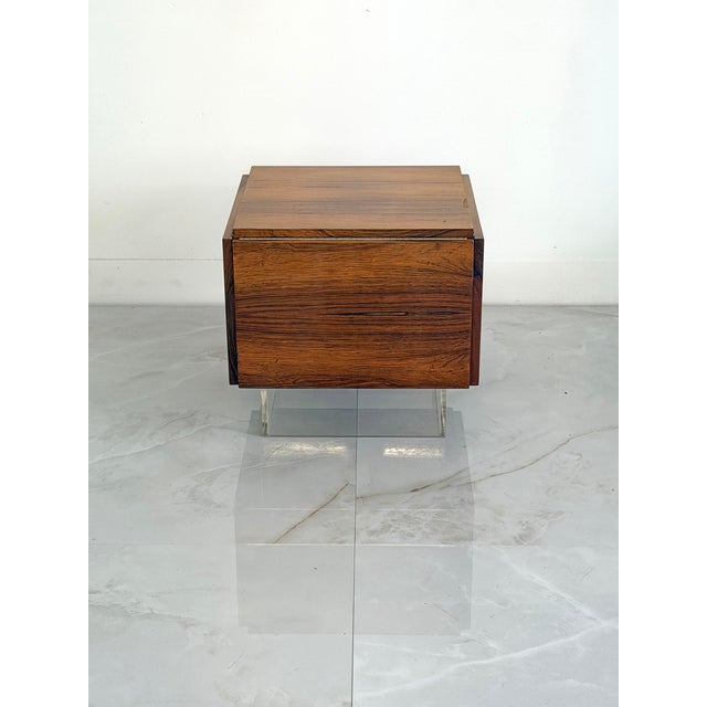 1960s Rare Rosewood & Lucite Tic-Tac-Toe Expandable Coffee Table by Vladimir Kagan For Sale - Image 5 of 11