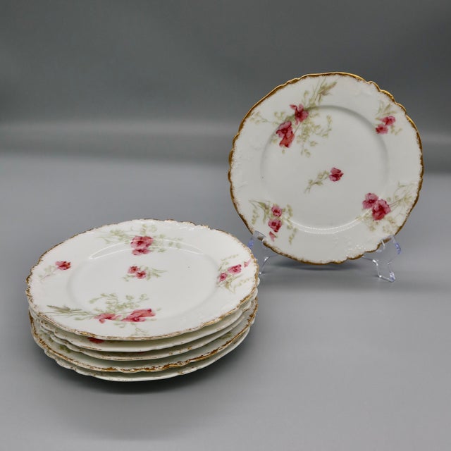 Limoges, France Antique C. Ahrenfeldt Limoges Dessert Plates, Set of 6 — Late 19th Century French Porcelain For Sale - Image 4 of 11