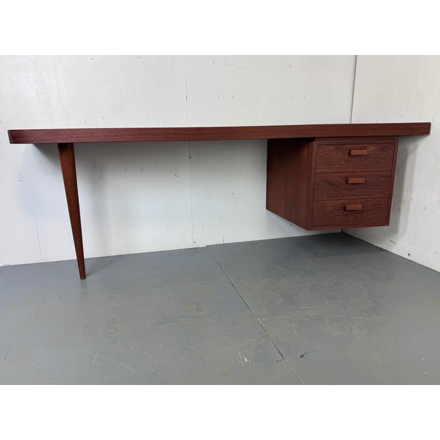 Mid-Century Modernist Danish Teak Desk by George Nakashima, 1950s For Sale - Image 6 of 15