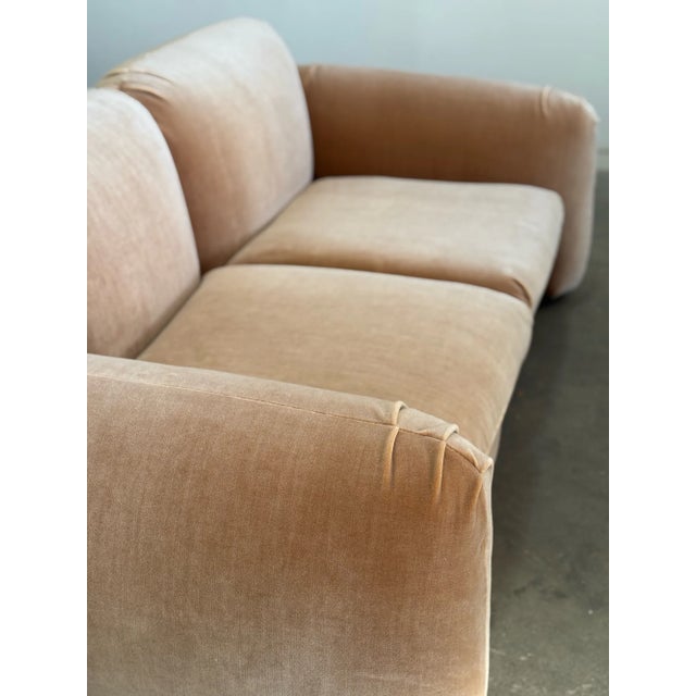 Late 20th Century Post Modern Overstuffed Blush Loveseat For Sale - Image 4 of 12