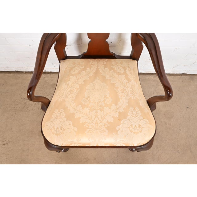 Brown Baker Furniture Historic Charleston Queen Anne Carved Mahogany Dining Armchairs, Pair For Sale - Image 8 of 12