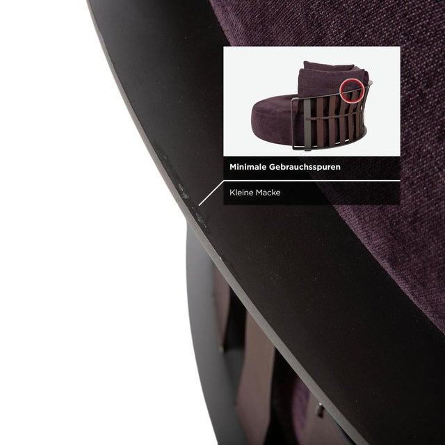 Scarlett Fabric Two-Seater Sofa in Lilac, Aubergine, and Violet with Casters by Poltrona Frau For Sale - Image 9 of 18