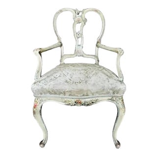 Mid 18th Century Italian Rococo Poly-Chrome Painted Armchair For Sale