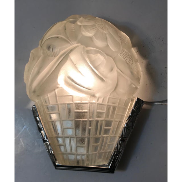 French Art Deco Wall Sconces Signed by Degue - a Pair For Sale - Image 9 of 11